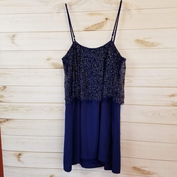 SILENCE+ Noise Urban outfitters blue beaded dress - Picture 3 of 3